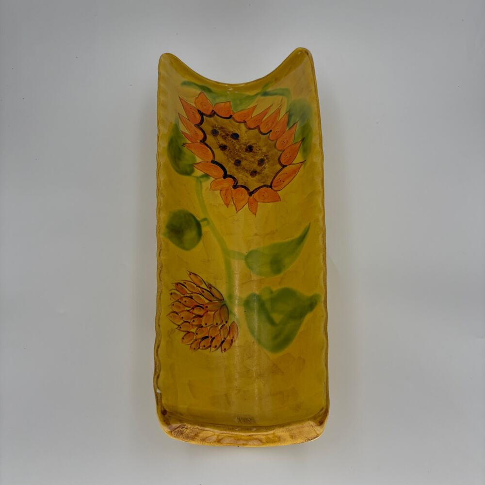 Vintage Fleur De Soleil Romancing Provence 19 Inch Sunflower Serving Cradle